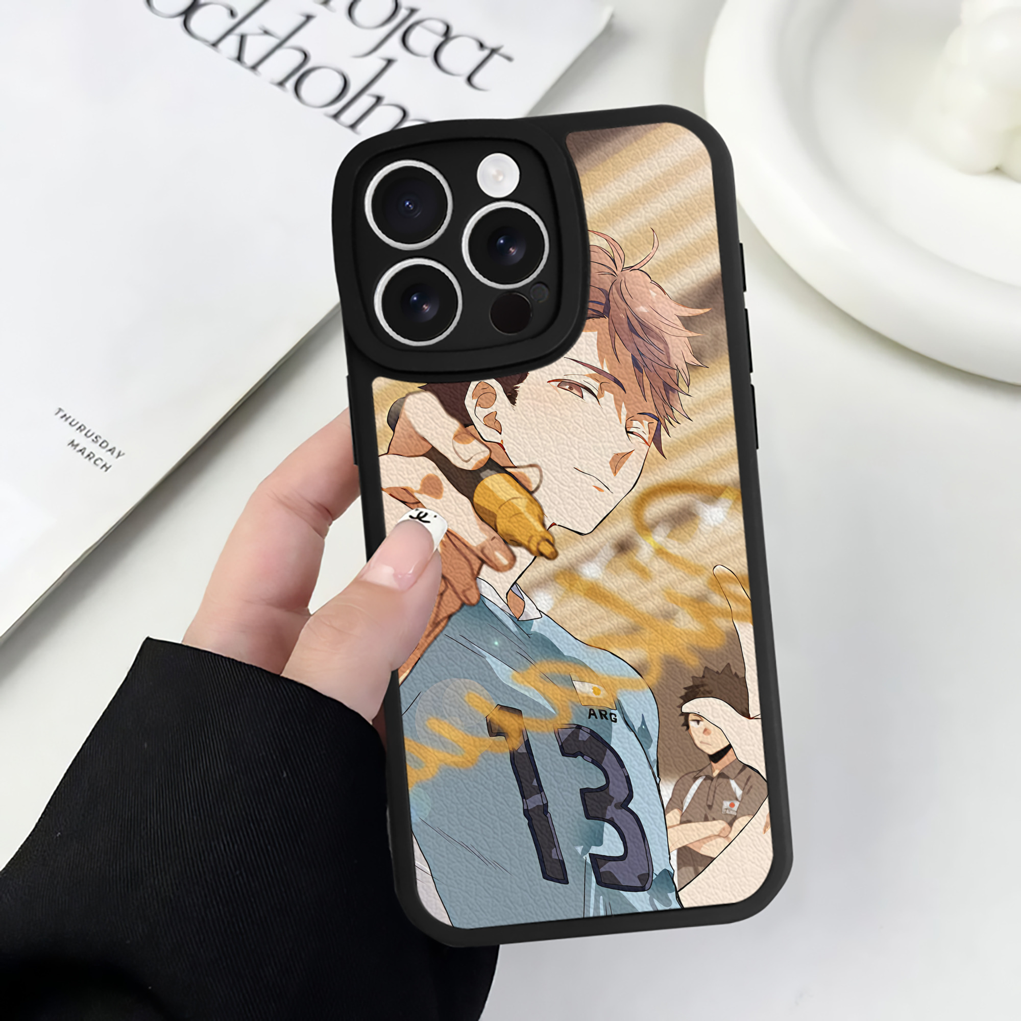 （画像用） ハイキュー!! Haikyu!! 【iPhone 16シリーズ対応】シリコンスマホケース（レザー調） 材質：シリコン